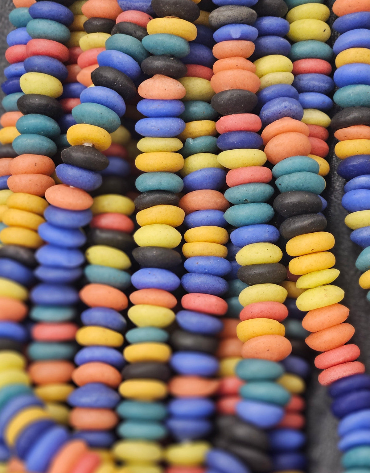 Create with Multicolored Handcrafted Ashanti Spacers: Perfect for Jewelry Making and Artistic Projects