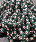 Painted African Recycled Glass Beads - Small Tube Beads #1117
