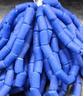 Painted African Recycled Glass Beads - Tube Beads #1403