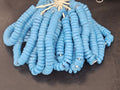 Authentic Sky Blue Krobo Powdered Glass Disc Beads Handmade in Ghana from Recycled Glass