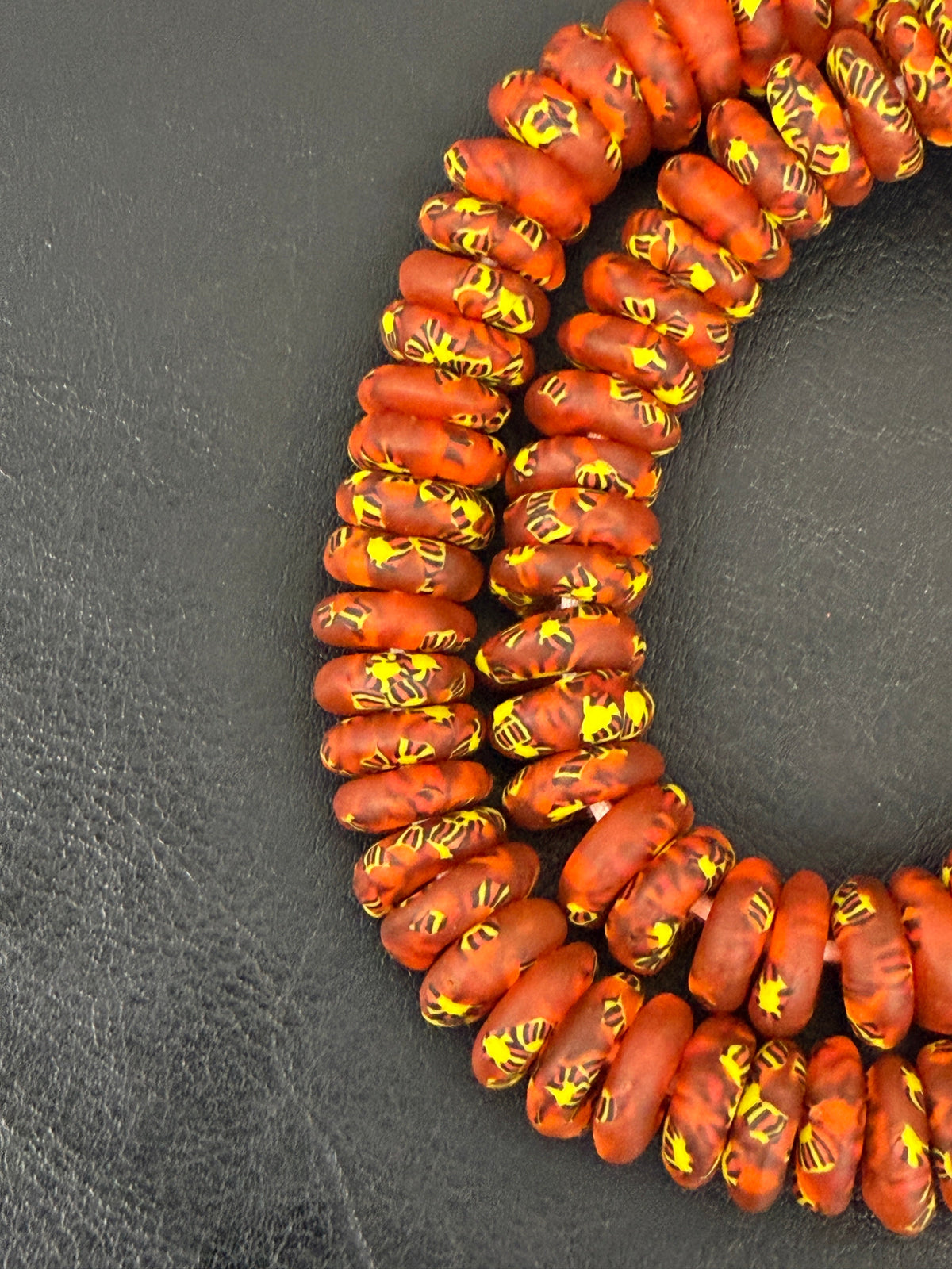 Designer Fused Krobo Rondelle Recycled Glass Beads | Authentic Ghana African Glass Beads | Jewelry Making Supplies