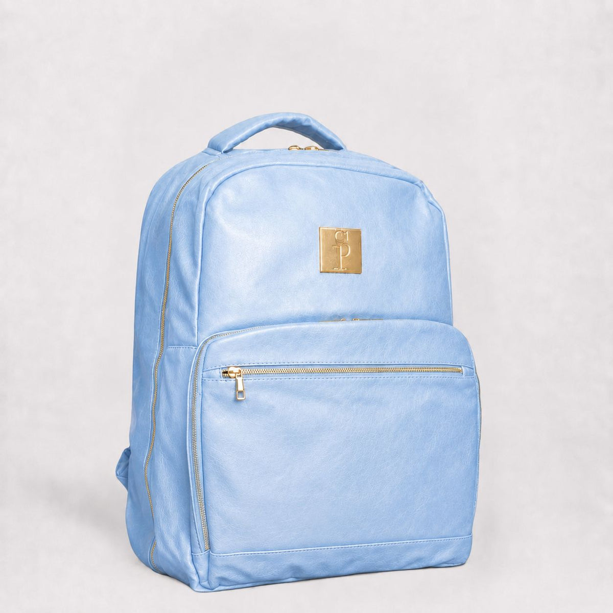 Baby Blue Leather Commuter Bag