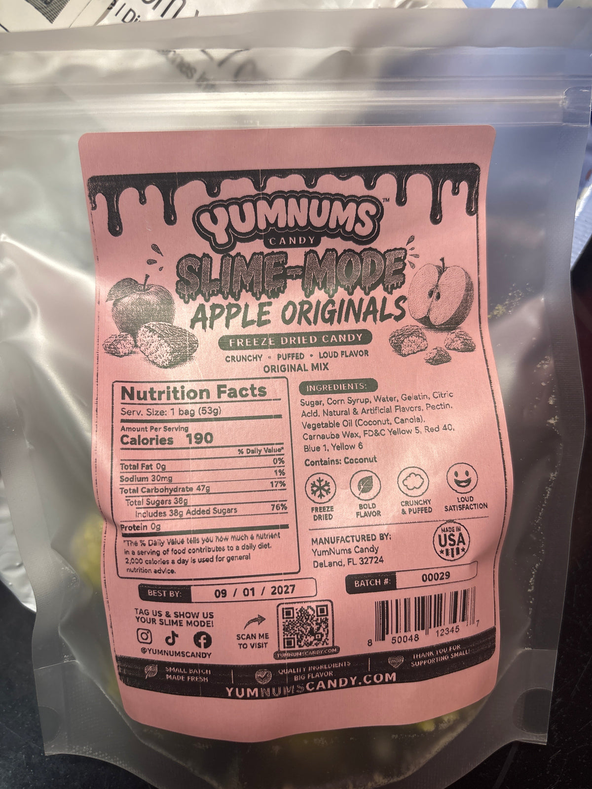 Yum Nums Green Apple Original — Freeze-Dried Candy