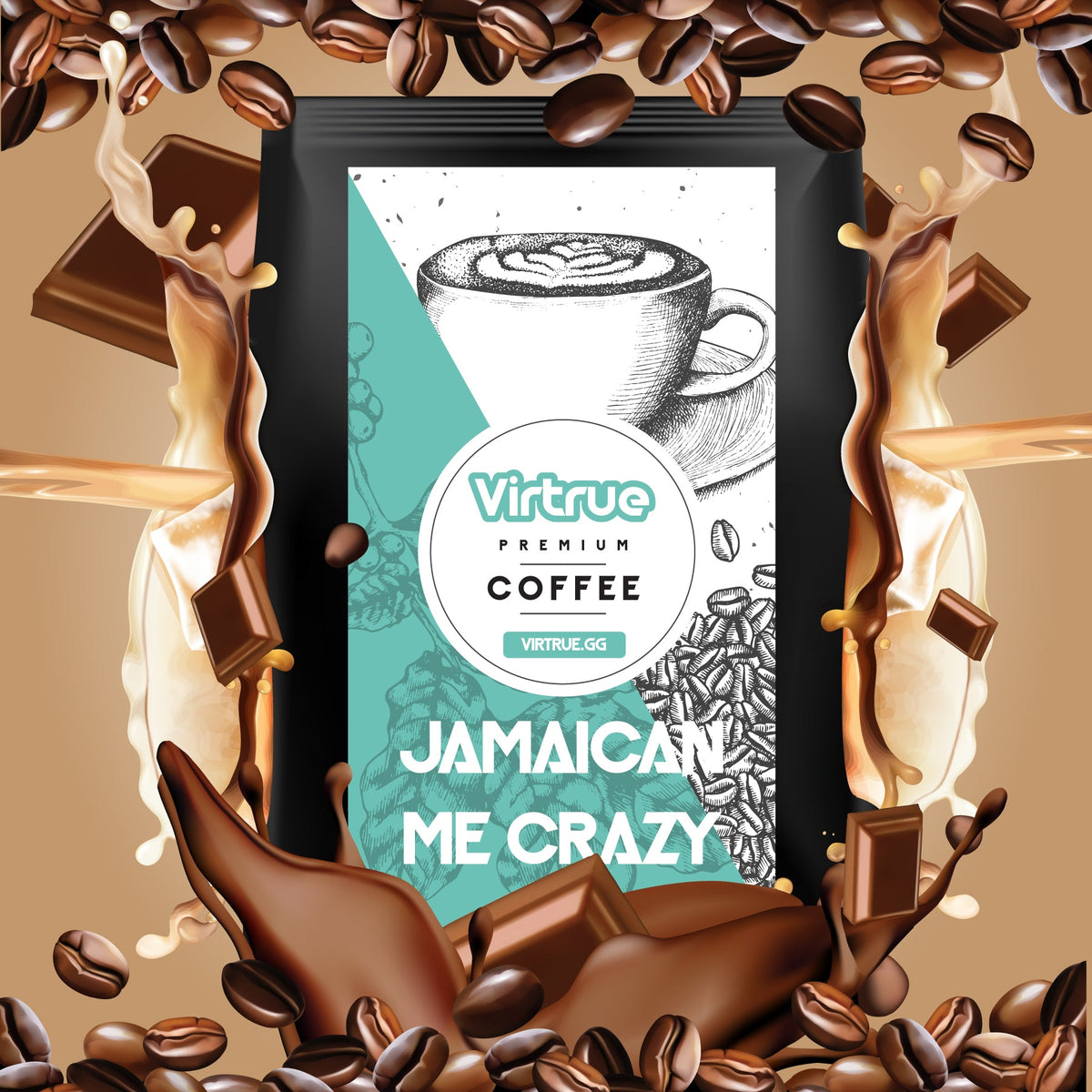 Jamaican Me Crazy (Chocolate & Kahlua) Flavored Coffee – 16oz | Virtrue Premium