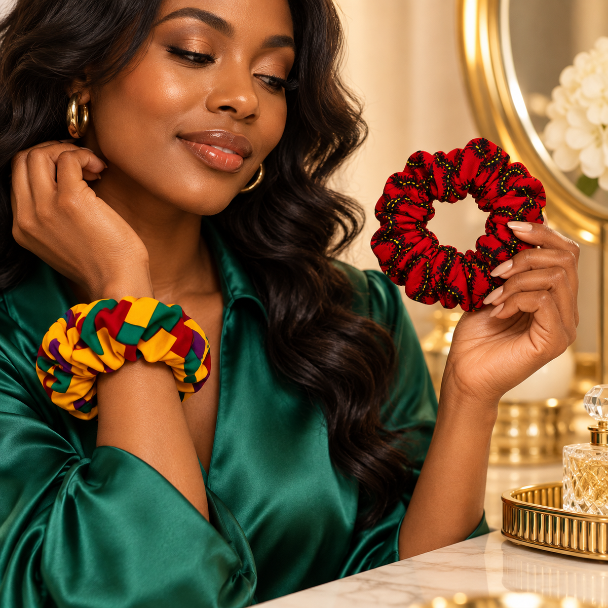 African Print Hair Scrunchies