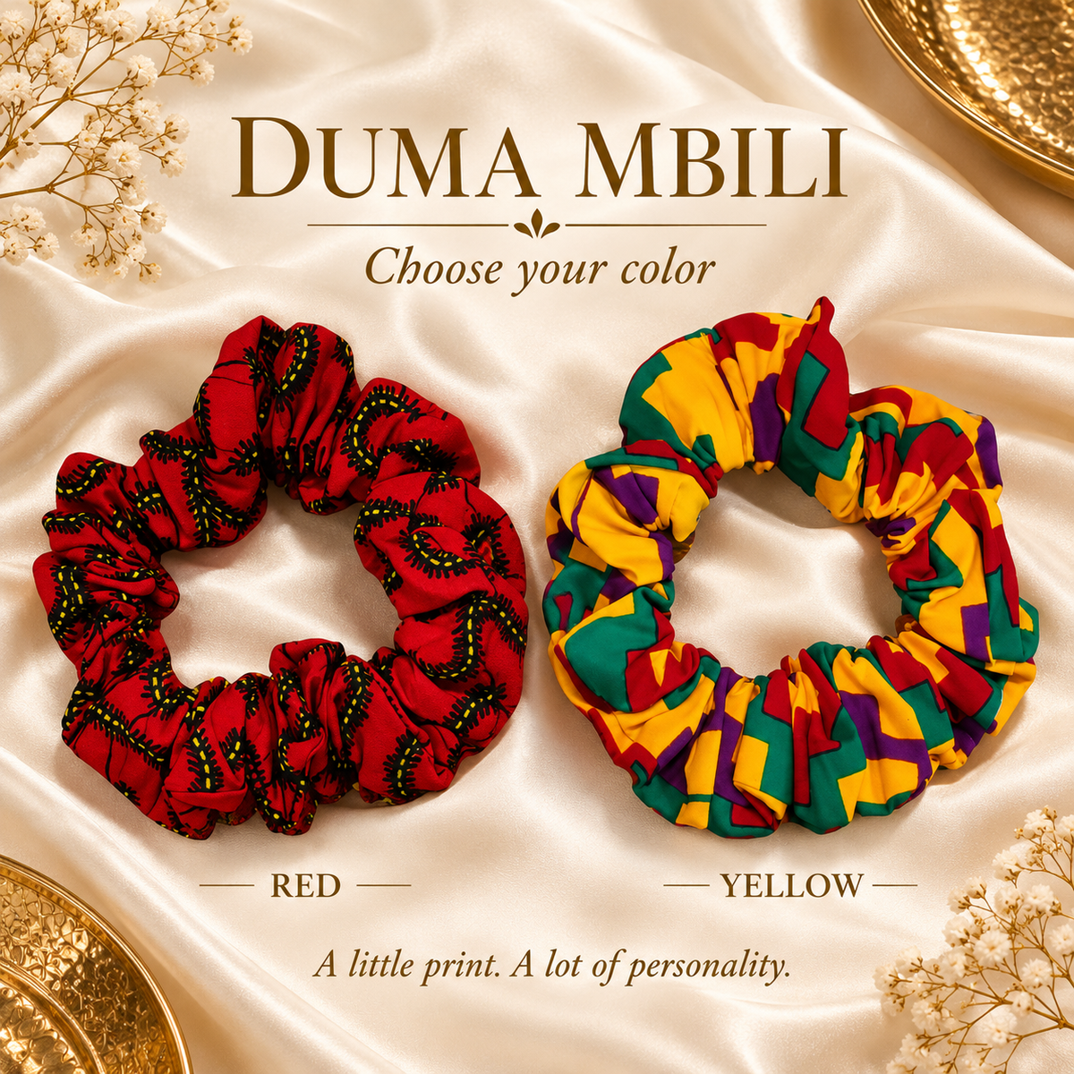 African Print Hair Scrunchies