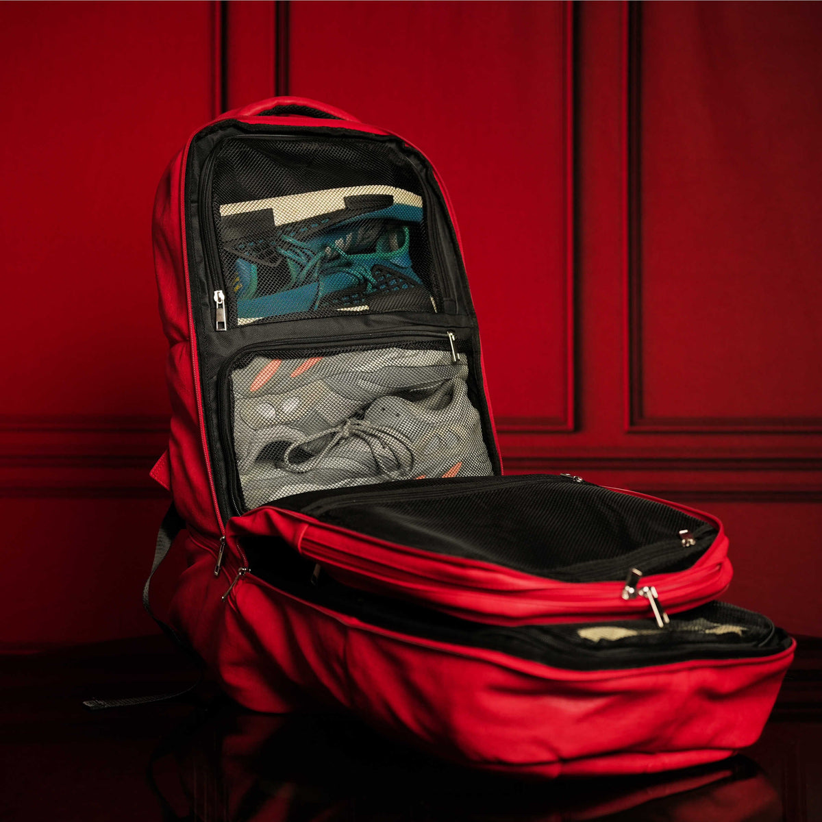 Red Leather Luxury Carry-On Patented Backpack (Only 300 Made)