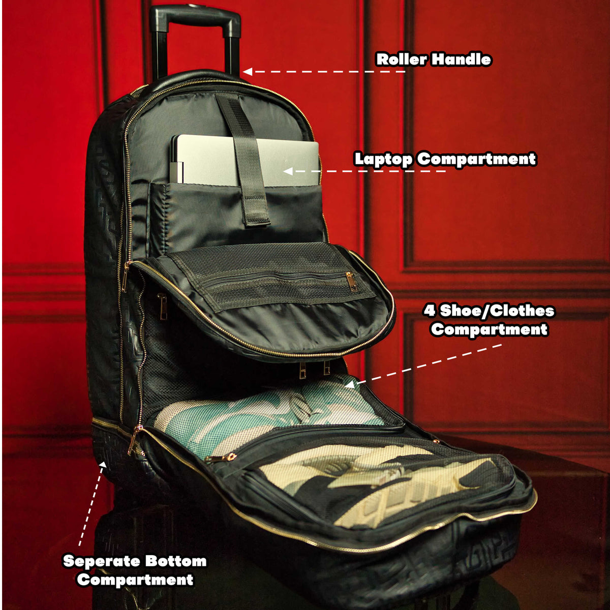 Black Leather Carry-On Roller Bag (Only 150 Made)