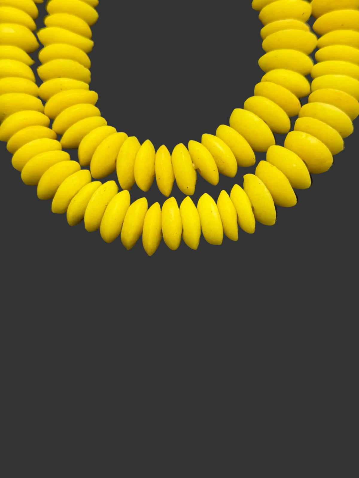 Ashanti Glass Rondelle Beads – Sankofa Gold Recycled Glass Beads | Large Hole African Glass Beads Handcrafted in Ghana