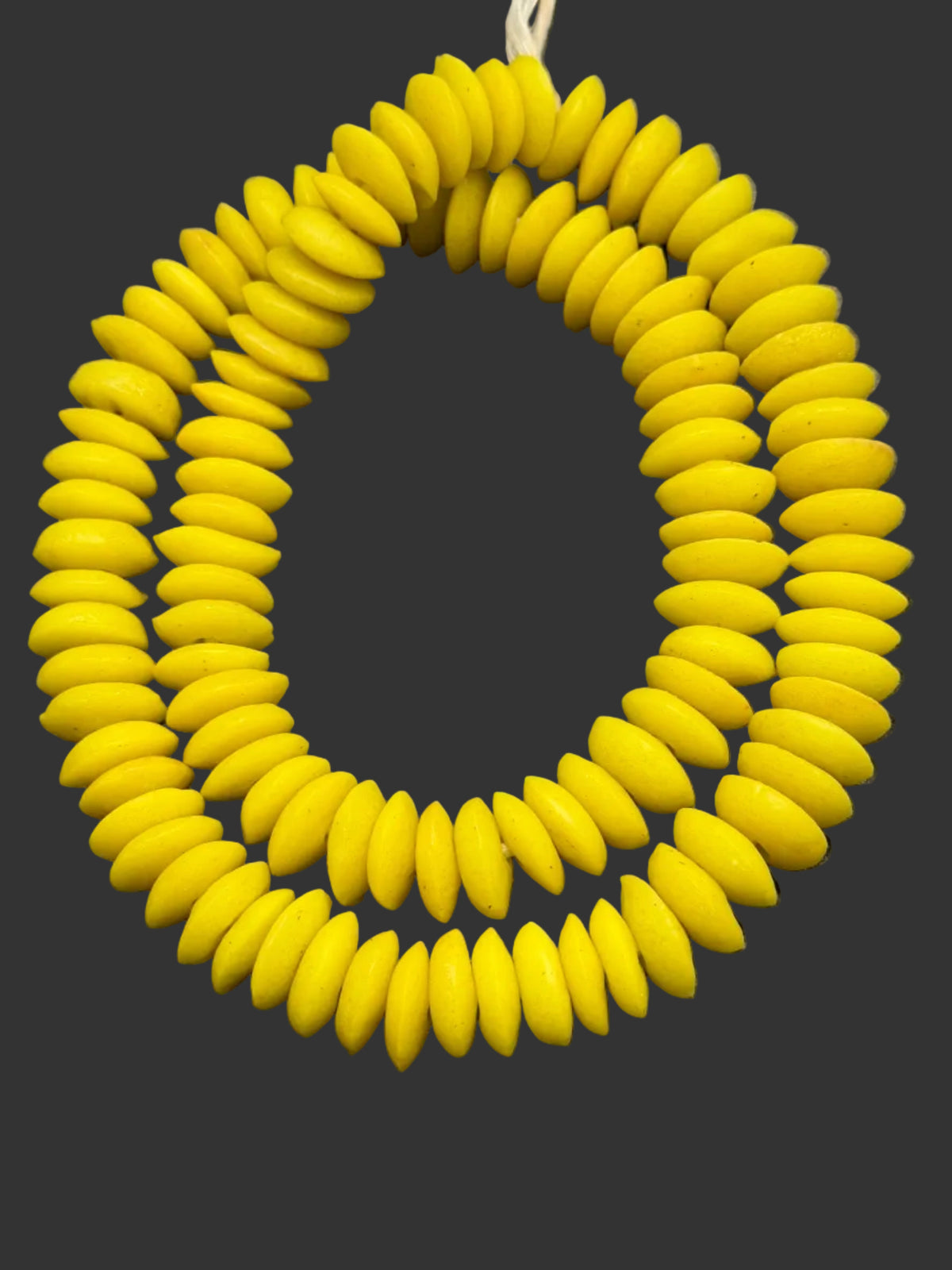 Ashanti Glass Rondelle Beads – Sankofa Gold Recycled Glass Beads | Large Hole African Glass Beads Handcrafted in Ghana