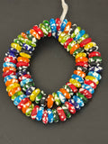 Authentic Multicolor Fused Krobo Rondelle Glass Beads | Handcrafted Ghana Designer Collection