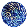 Large Blue White Woven African Basket