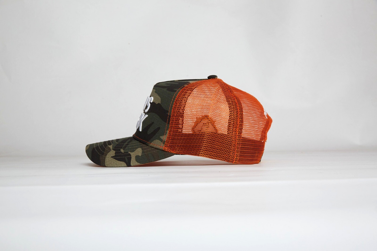 God’s Work- Signature Series Camo/Orange Mesh Snap-back
