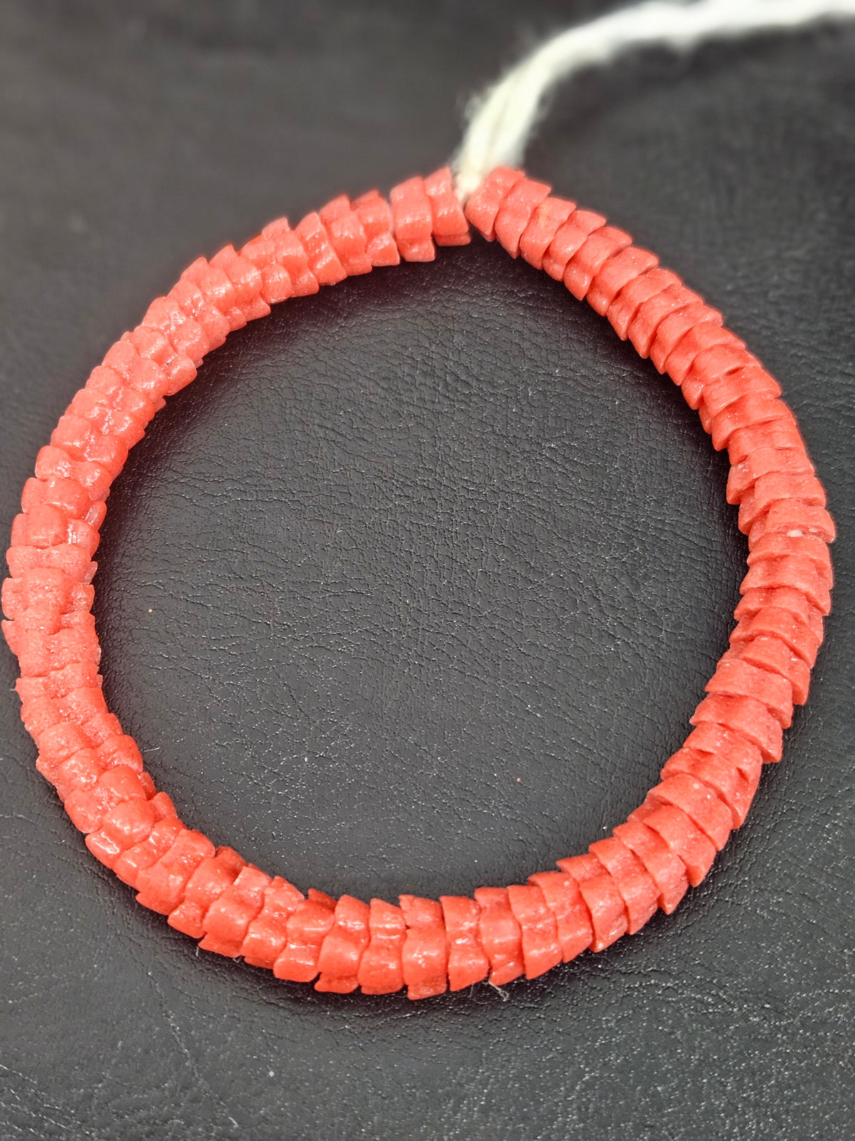 Coral Krobo Glass Spacer Beads, Handmade African Recycled Glass Beads, Ghana Jewelry Making Supplies