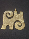 Oversized Kwaatakye Atiko Ashanti Brass Pendant | Authentic Ghanaian Adinkra Symbol | Handcrafted African Brass Statement Pendant