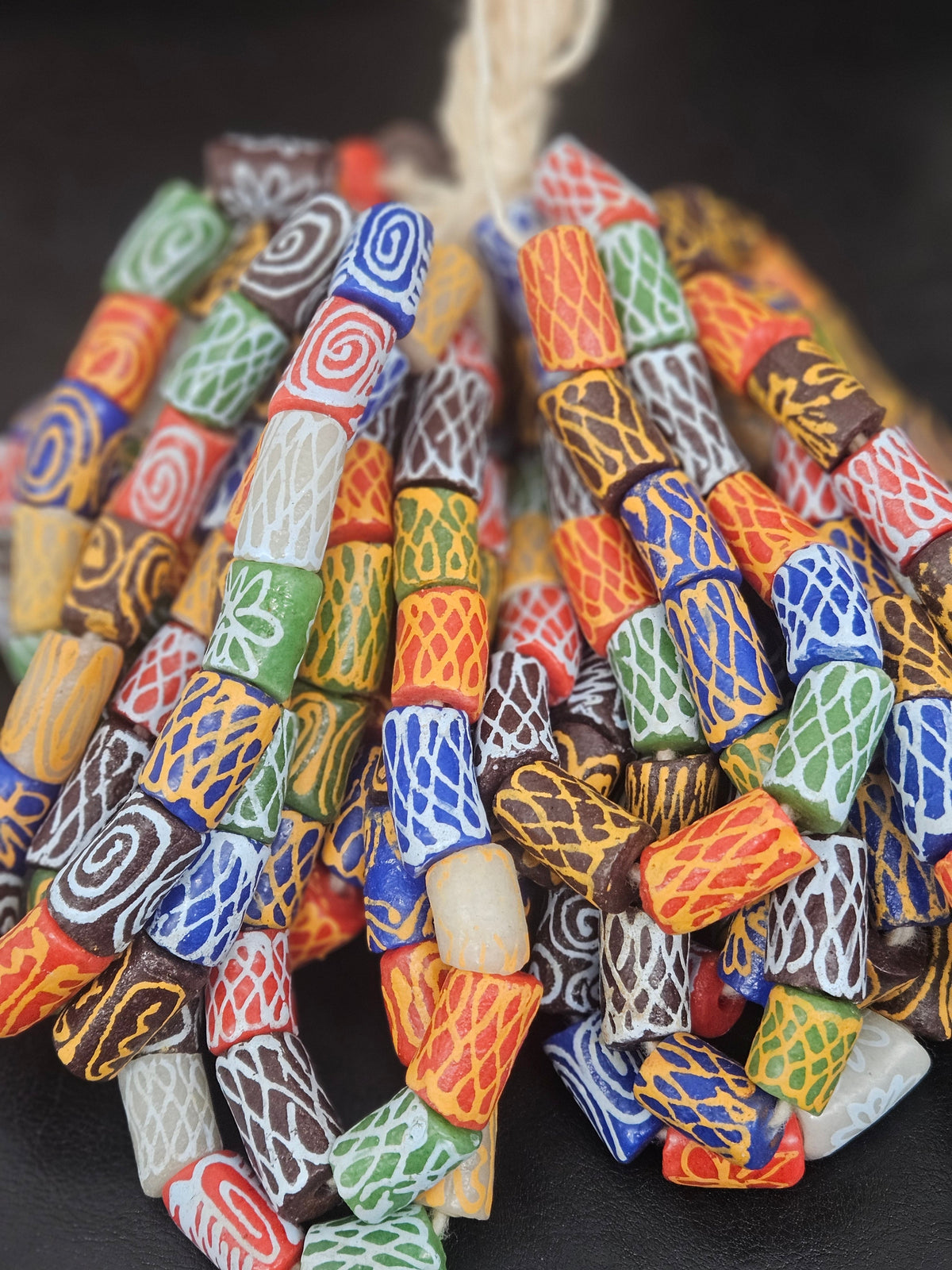 Handcrafted Painted Krobo Glass Beads | Mix Beads