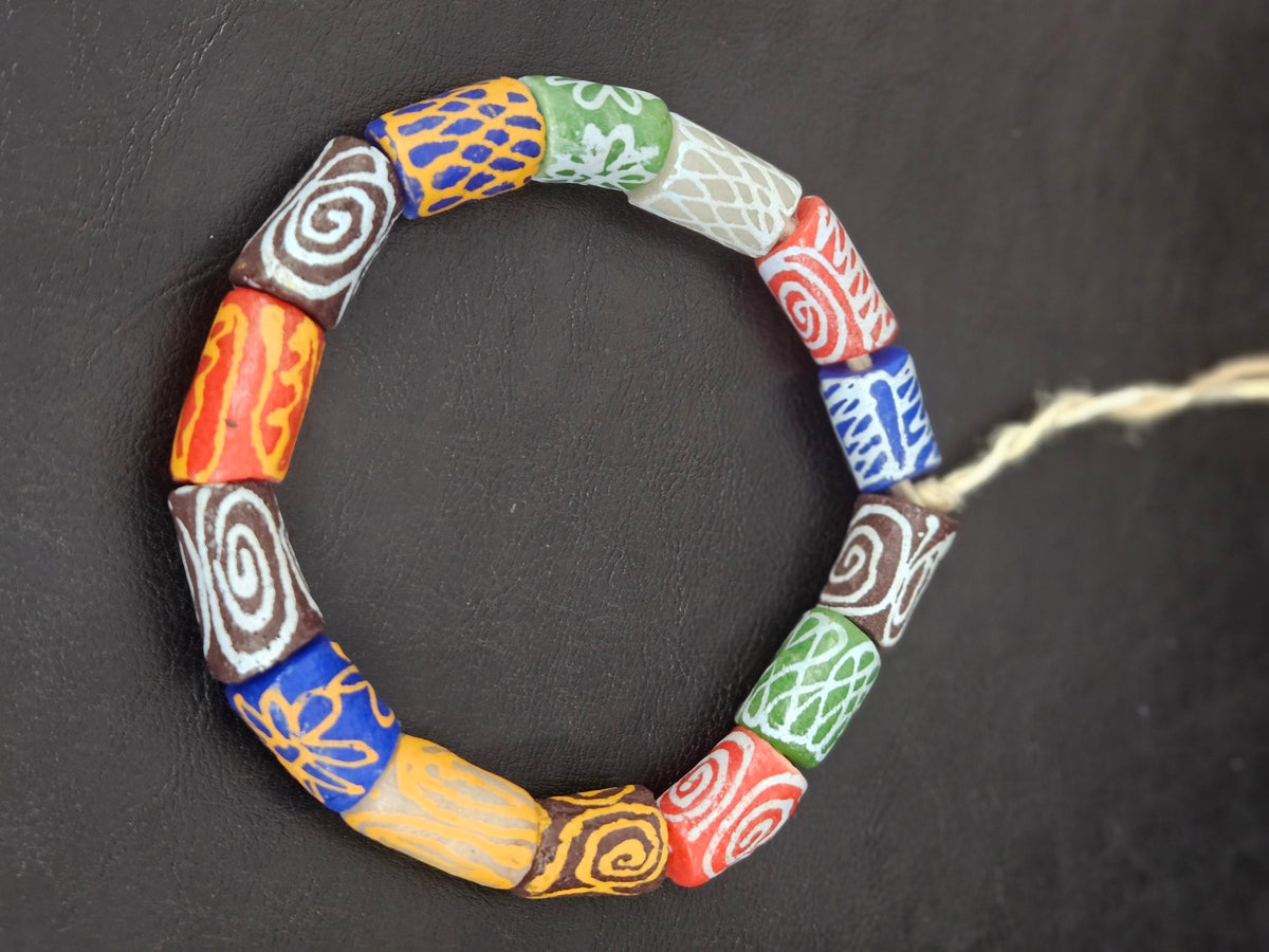 Handcrafted Painted Krobo Glass Beads | Mix Beads