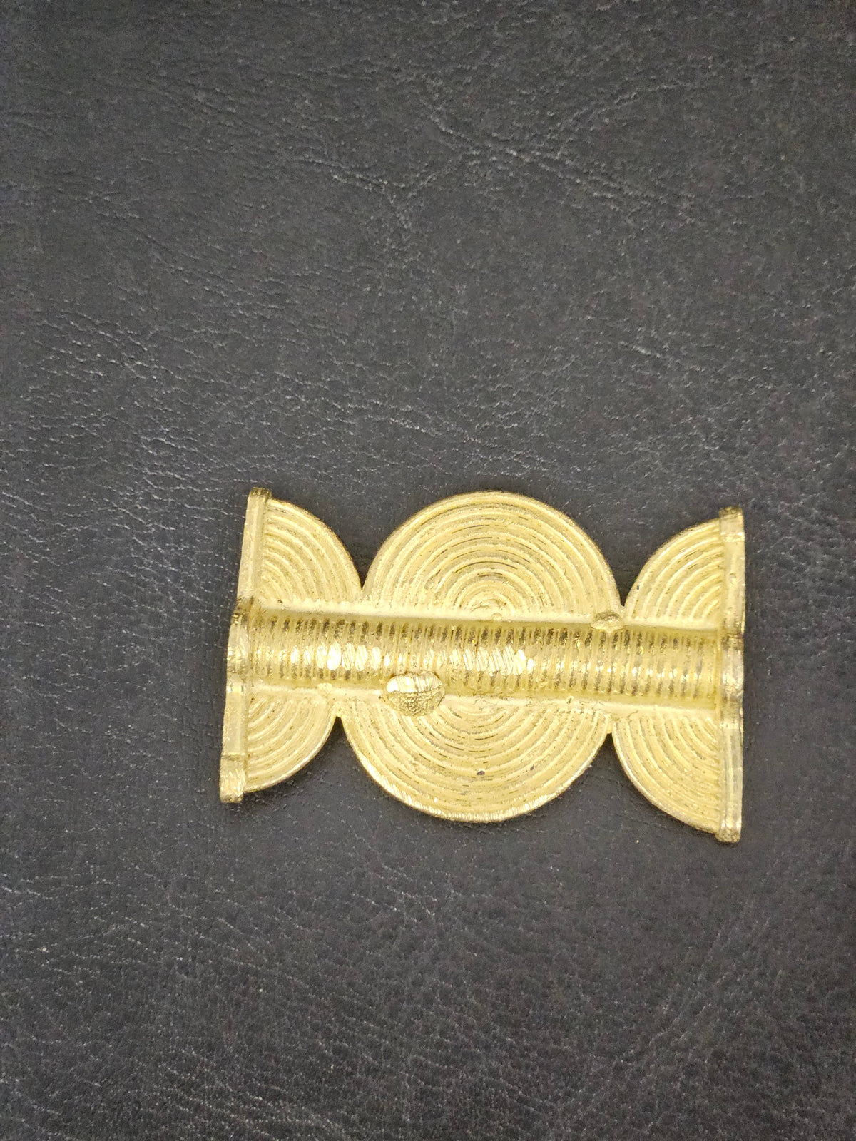 Handcrafted Ashanti Brass Statement Component Bead | Large Hole African Brass Focal Bead | Ghana Artisan Jewelry Component 35x48mm