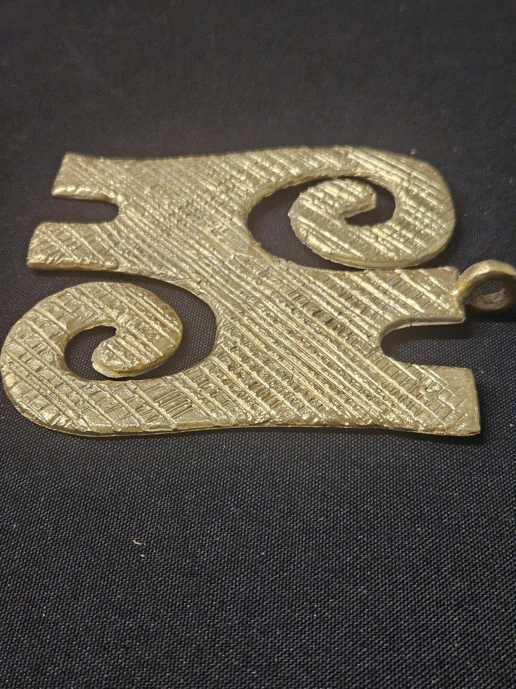 Oversized Kwaatakye Atiko Ashanti Brass Pendant | Authentic Ghanaian Adinkra Symbol | Handcrafted African Brass Statement Pendant