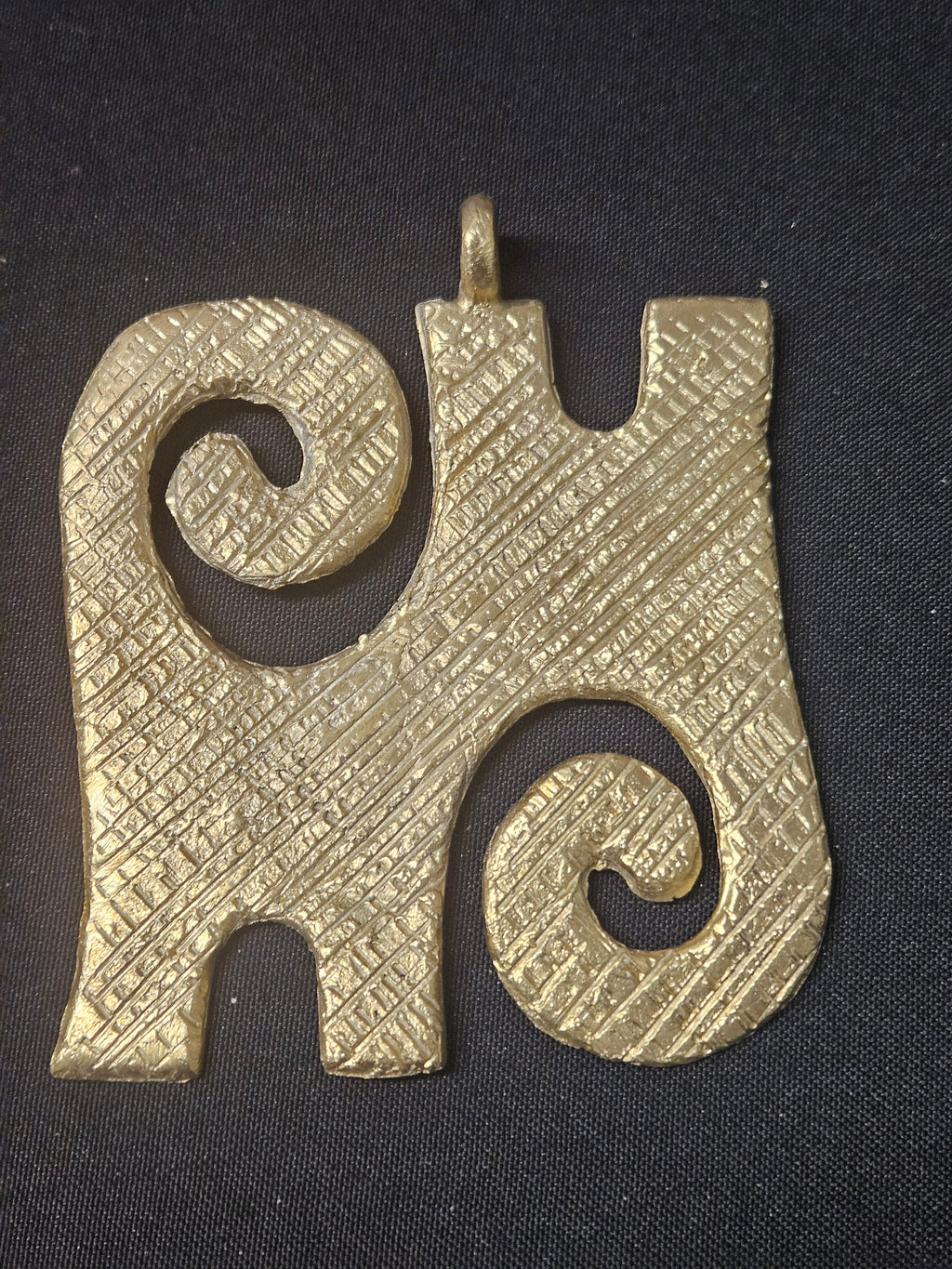 Oversized Kwaatakye Atiko Ashanti Brass Pendant | Authentic Ghanaian Adinkra Symbol | Handcrafted African Brass Statement Pendant