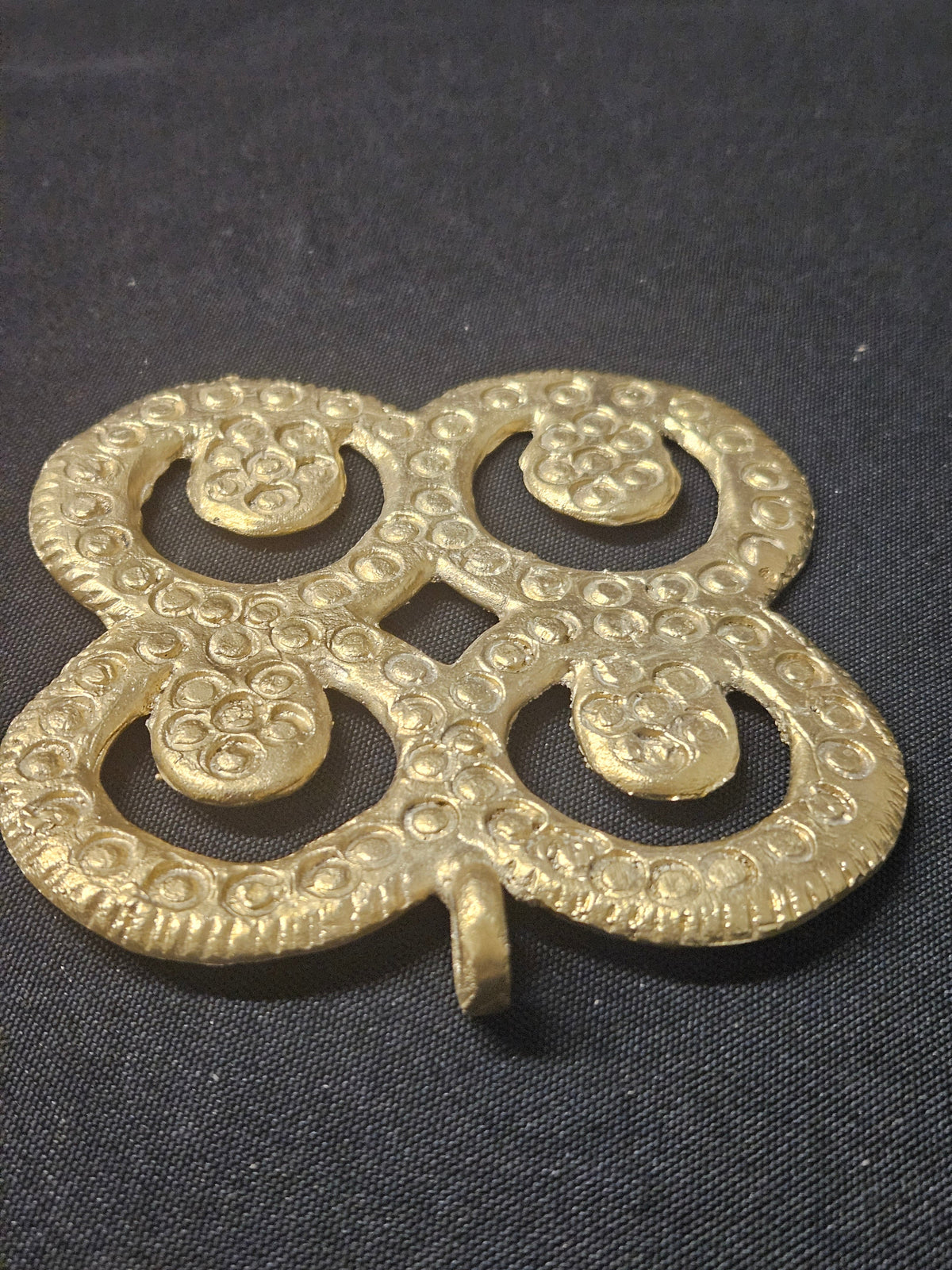 Oversized Mati Masie Ashanti Brass Pendant | Authentic Ghanaian Adinkra Symbol | Handcrafted African Brass Statement Pendant