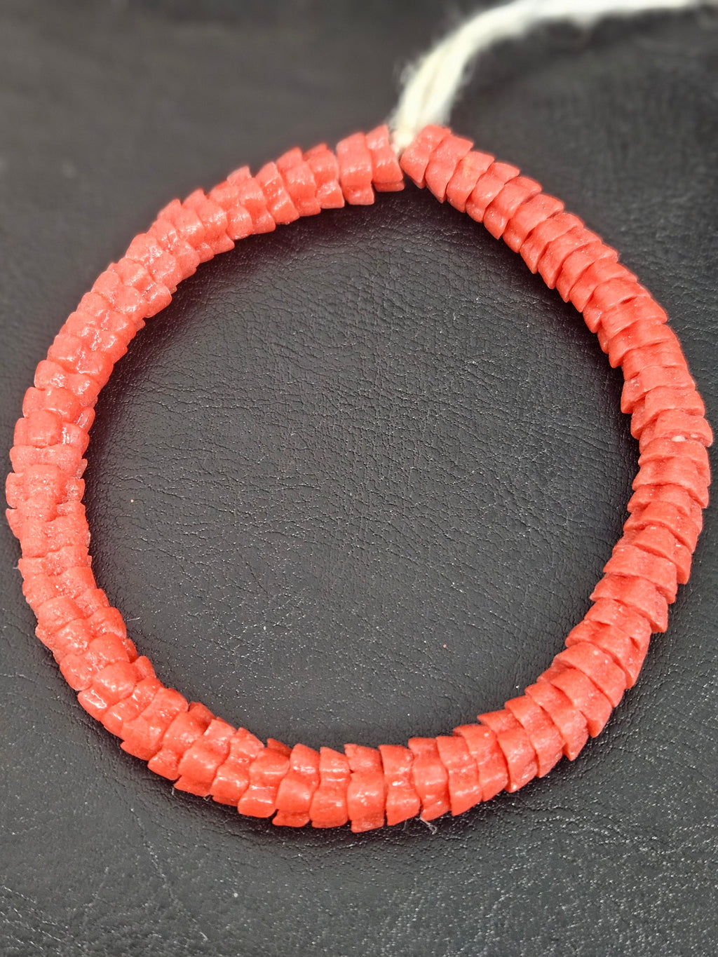 Coral Krobo Glass Spacer Beads, Handmade African Recycled Glass Beads, Ghana Jewelry Making Supplies