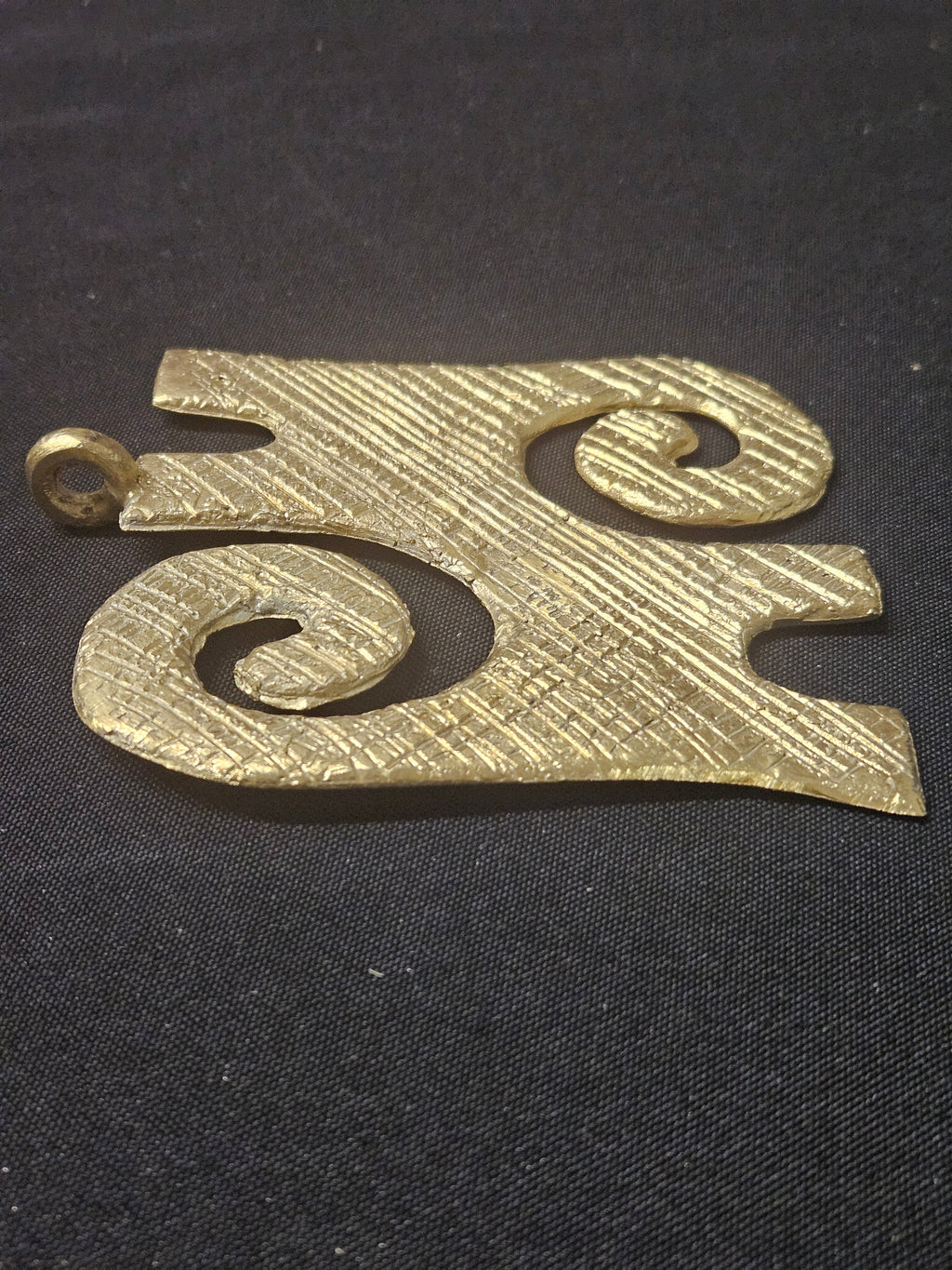 Oversized Kwaatakye Atiko Ashanti Brass Pendant | Authentic Ghanaian Adinkra Symbol | Handcrafted African Brass Statement Pendant