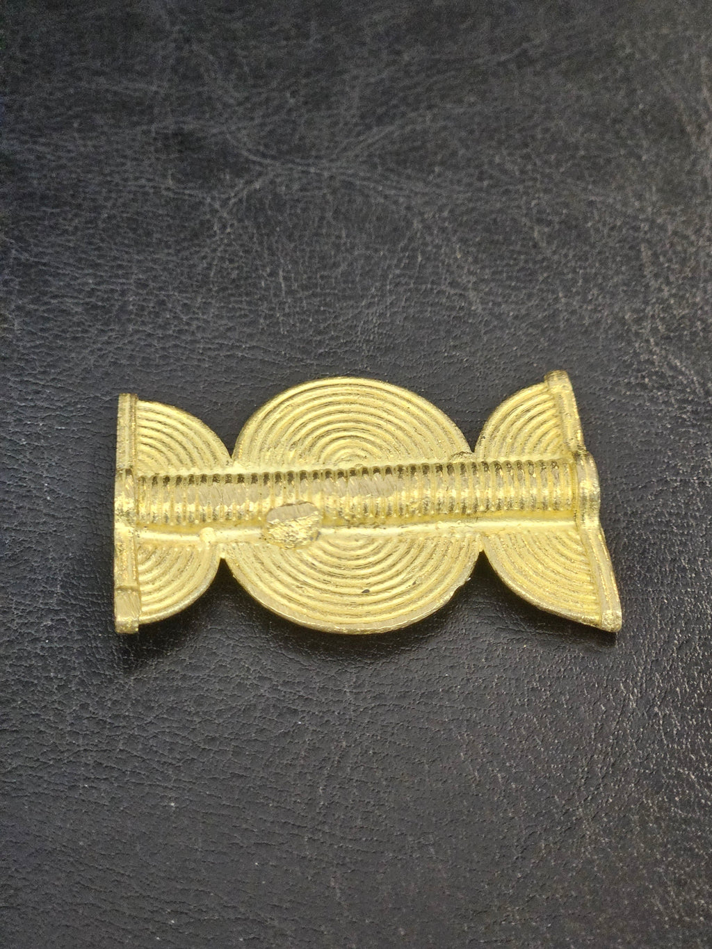 Handcrafted Ashanti Brass Statement Component Bead | Large Hole African Brass Focal Bead | Ghana Artisan Jewelry Component 35x48mm