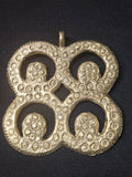 Oversized Mati Masie Ashanti Brass Pendant | Authentic Ghanaian Adinkra Symbol | Handcrafted African Brass Statement Pendant